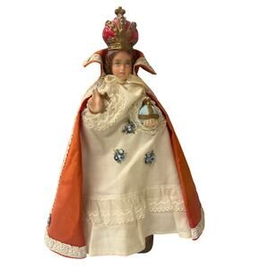 Infant of Prague Statue 12” Made in Italy Religious Figure Vintage